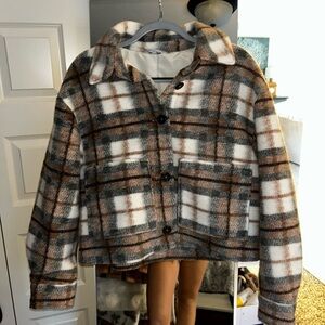 🍁Ophelia Roe Plaid Button-Up Jacket